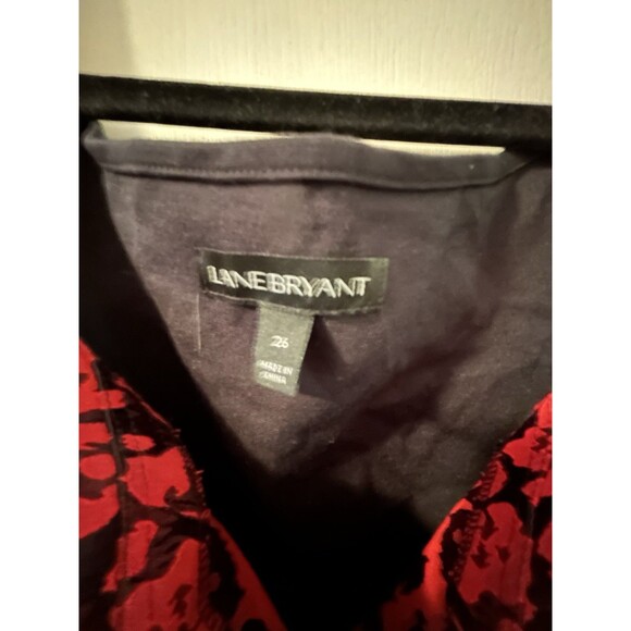 Lane Bryant Top Black With Red Lace Size 26 Plus Size Top Sleeveless - Picture 2 of 5